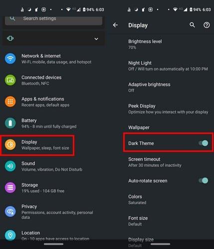 Hvernig á að virkja Dark Mode í Google Play