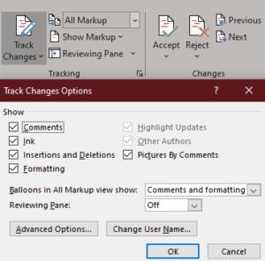MS Word: Τρόπος απόκρυψης σχολίων παρακολούθησης αλλαγών