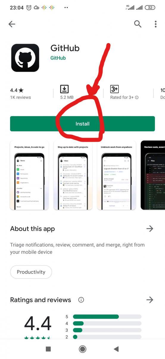 Inštalácia a používanie Github pre Android