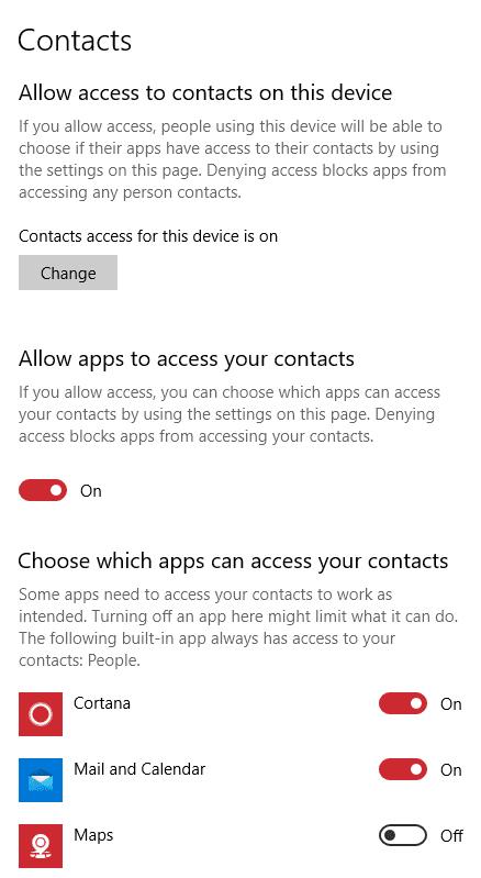 Виндовс 10: Блокирајте апликацијама приступ контактима