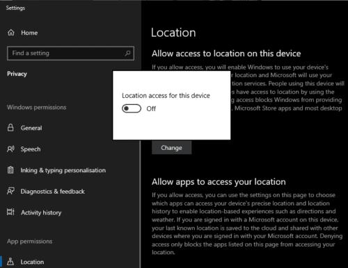 Виндовс 10: Онемогућите услуге локације