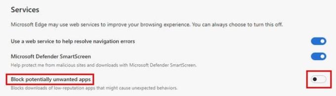 Kaip išjungti / įjungti „Crapware Blocker“ programoje „Microsoft Edge“.