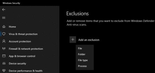 Windows 10: Sådan ekskluderer du en fil fra Windows Defender