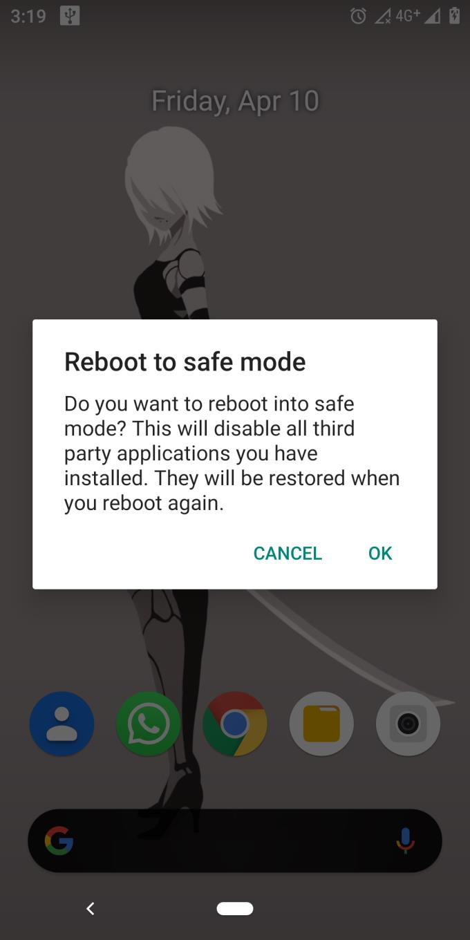 Επανεκκίνηση της συσκευής Android σε Safemode