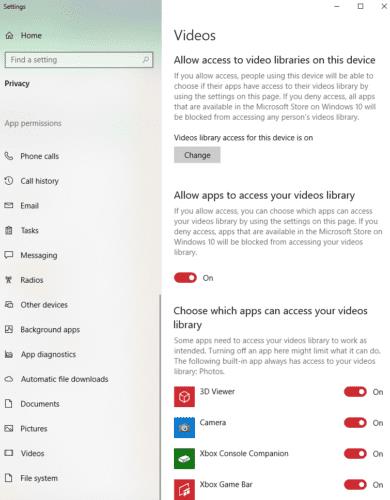 Виндовс 10: Блокирајте апликацијама приступ вашим видео записима