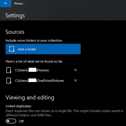 Виндовс 10: Онемогућени повезани дупликати у апликацији Фотографије