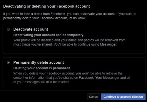 Com esborrar el perfil de Facebook (edició 2020)