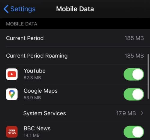 iPhone: Kako si ogledati statistiko uporabe mobilnih podatkov