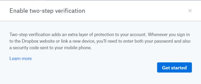 Dropbox: Aktivera tvåfaktorsautentisering