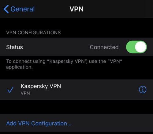 iPhone: VPN:n poistaminen käytöstä