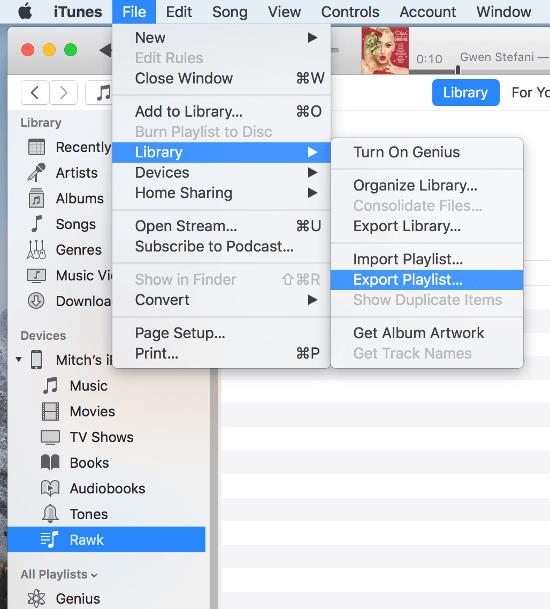 Esitusloendi kopeerimine iPhone'ist, iPadist või iPodist arvutis iTunes'i