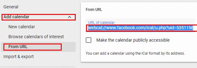 Lisage Facebooki sündmused Google'i kalendrisse