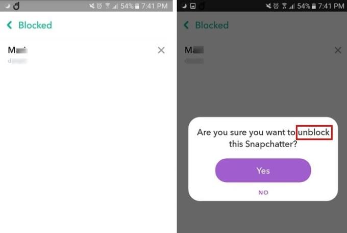 Com bloquejar i desbloquejar algú a Snapchat