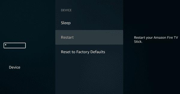 Com reiniciar o apagar Amazon Fire TV