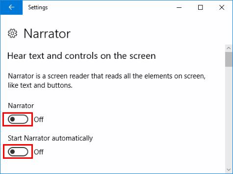 Виндовс 10: Онемогућите глас наратора