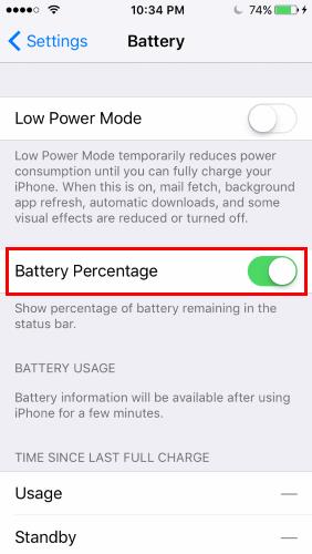 Увімкнути вимірювач відсотка заряду акумулятора на iPhone, iPad або iPod Touch