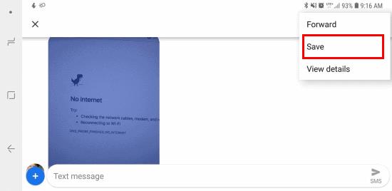 Зберегти зображення з текстового MMS-повідомлення на Samsung Galaxy S9