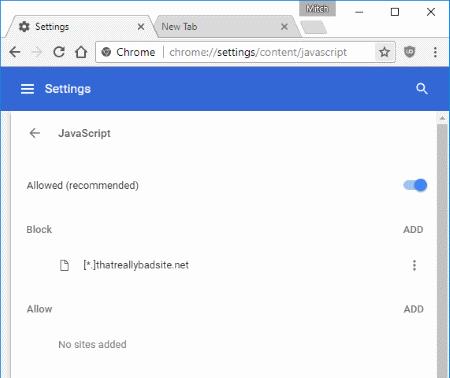 Aktivera eller inaktivera JavaScript i Google Chrome