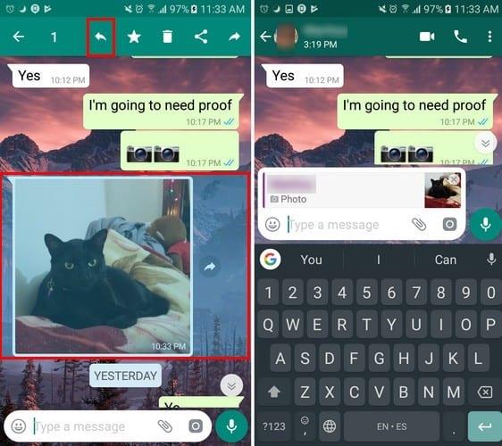 Whatsapp: Kako odgovoriti na določeno sporočilo