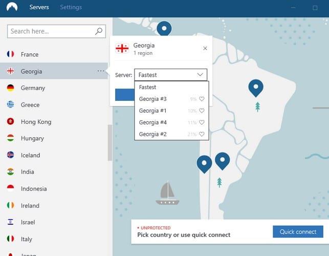 Canvi de servidors amb NordVPN