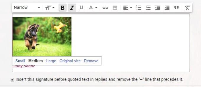 Ako pridať podpis s obrázkom v Gmaile