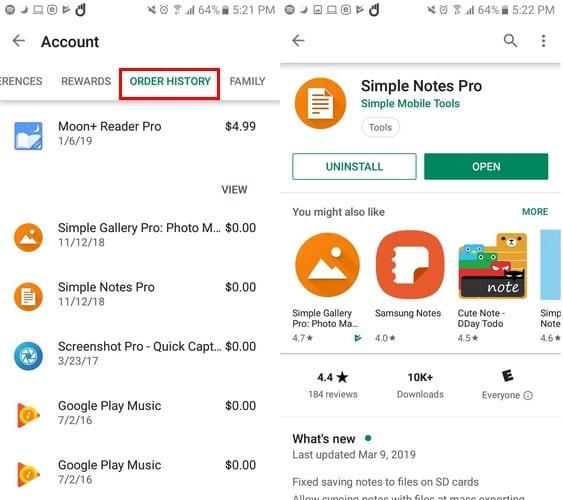 Kā saņemt atmaksu pakalpojumā Google Play