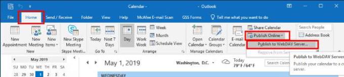 Εξαγωγή ημερολογίου του Outlook στην Google