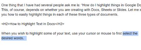 Kako istaknuti tekst u Google dokumentima