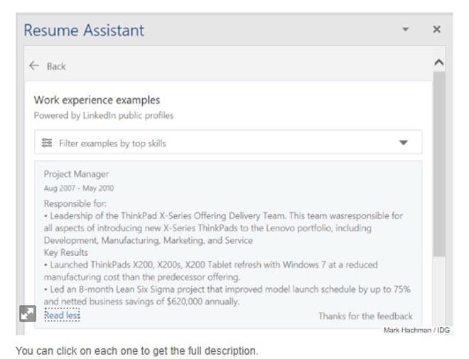 Käytä Microsoft Wordin Resume Assistantia uuteen työpaikkaan LinkedInissä