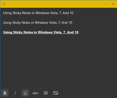 Përdorimi i Sticky Notes në Windows Vista, 7, dhe 10