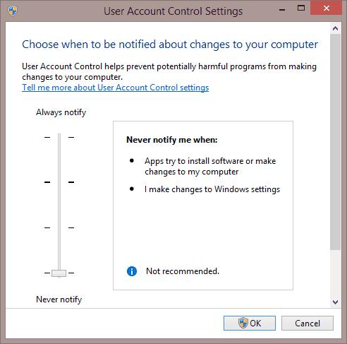 Ota käyttöön tai poista käytöstä käyttäjätilien valvonta (UAC) Windows 10:ssä, 8:ssa tai 7:ssä