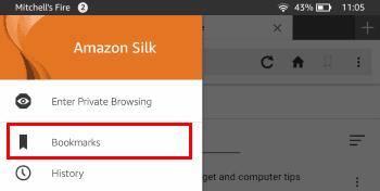 Kindle Fire: Pridať/Odstrániť záložky pre webové stránky