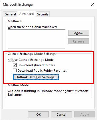 Outlook 2016: activa o desactiva el mode d'intercanvi en memòria cau