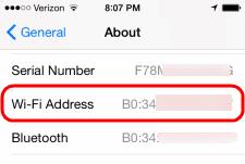 iPhone 7: Finndu Wi-Fi MAC vistfang