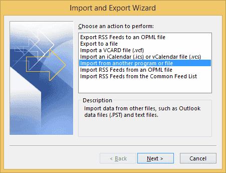 Outlook 2016: Архивиране/експортиране и импортиране на данни