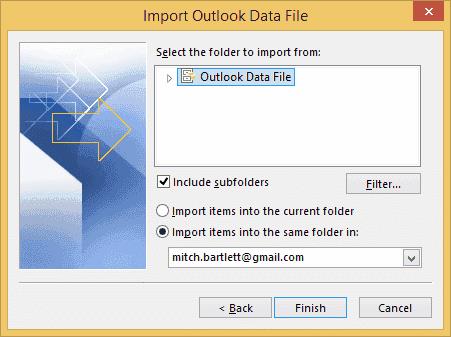 Outlook 2016: Zálohování/export a import dat