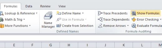 Активиране/деактивиране на показване на формули в клетки в Excel