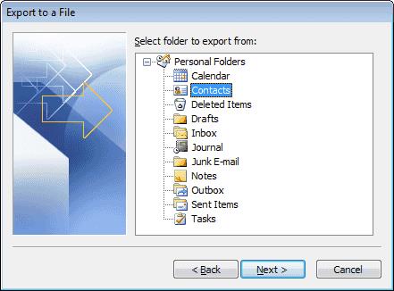 Importa els contactes d'Outlook al Windows Live Mail
