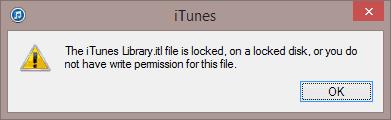 Resoldre l'error "El fitxer iTunes Library.itl està bloquejat" a iTunes