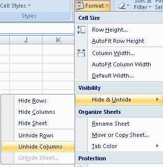 Excel 2016: Näytä rivit tai sarakkeet