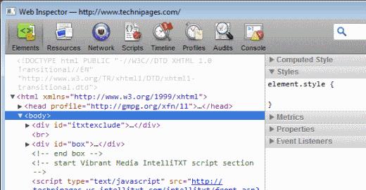 MacOS: Aktiver Web Inspector i Safari