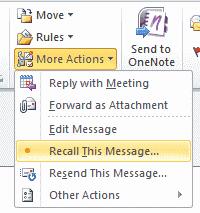 Извикване на имейл съобщение в Outlook 2019/2016