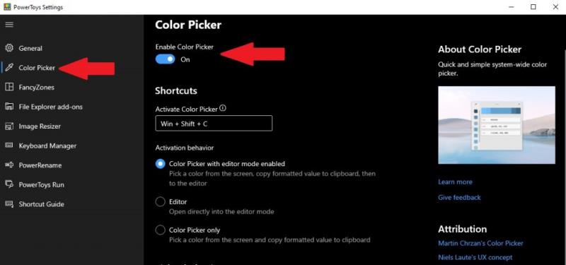 A PowerToys Color Picker segédprogram használata Windows 10 rendszeren a tökéletes szín megtalálásához