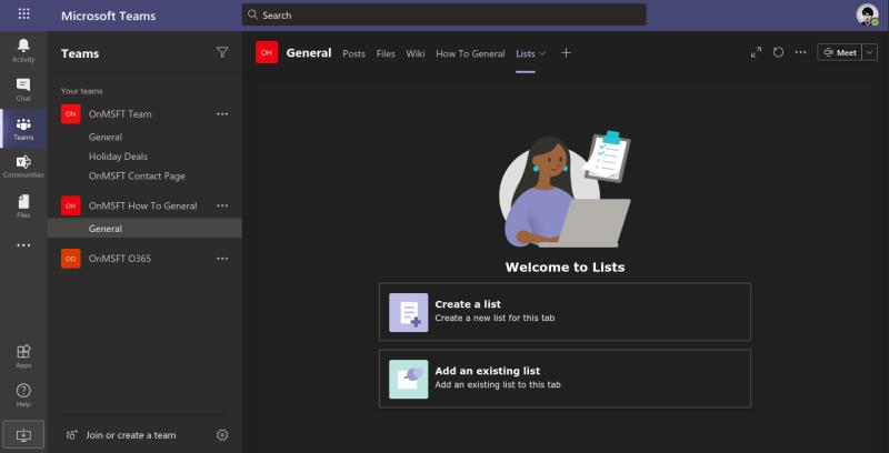 Com utilitzar les llistes de Microsoft dins de Microsoft Teams