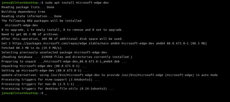 Hvordan installere Microsoft Edge Dev på Linux