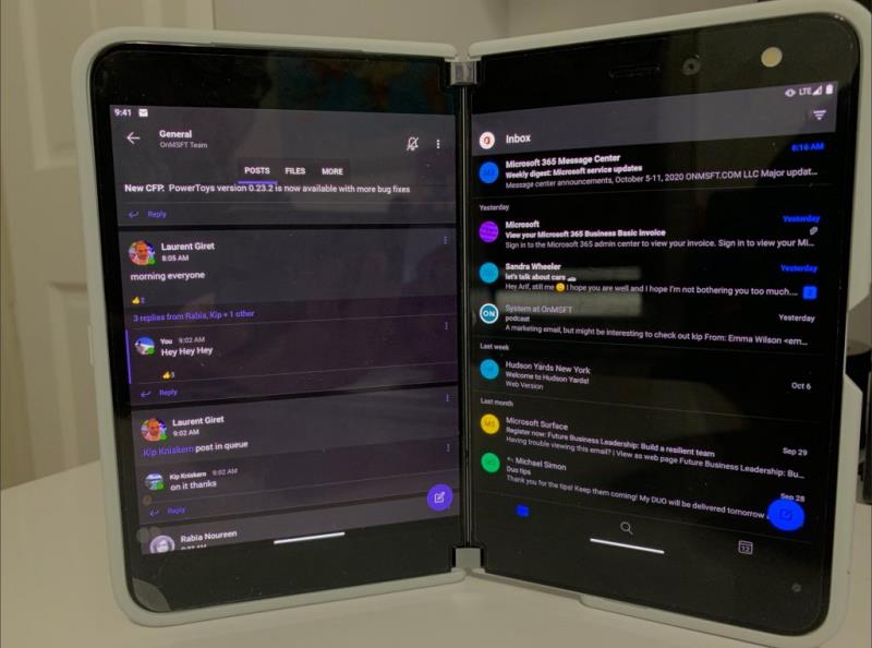 Tipy a triky, jak co nejlépe využít Microsoft Teams na Surface Duo