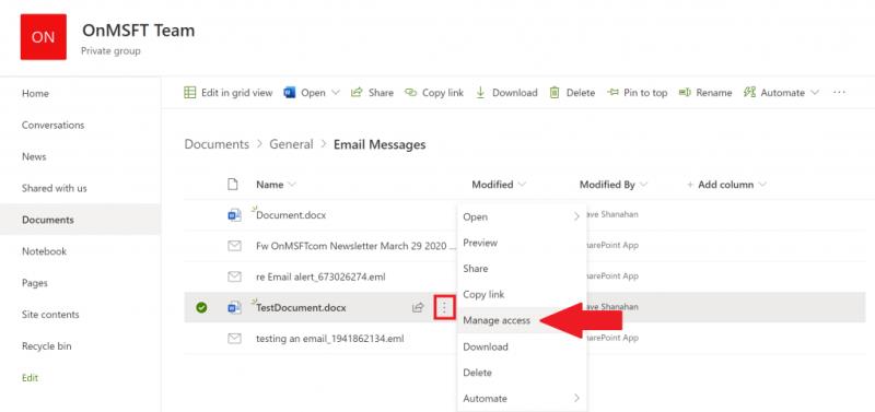 Com gestionar l'accés als fitxers amb SharePoint a Microsoft Teams