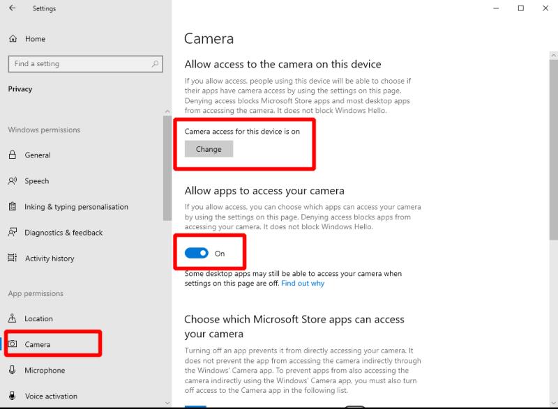 Odpravljanje težav, ko vaša spletna kamera ne deluje v sistemu Windows 10