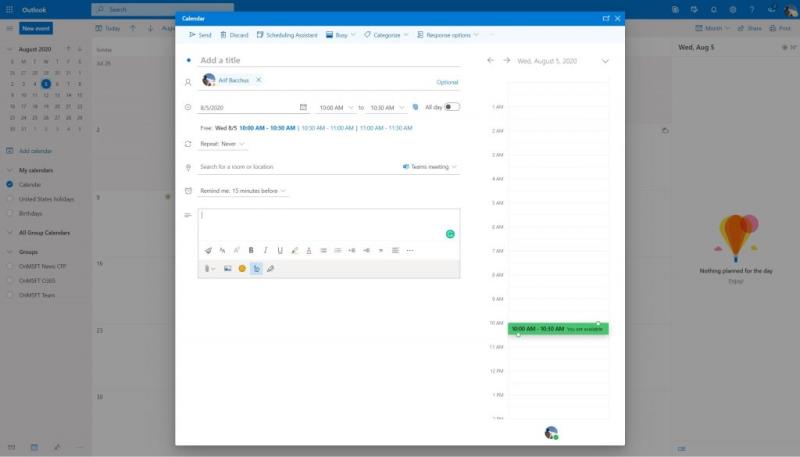 Kā iestatīt Microsoft Teams sapulci programmā Outlook