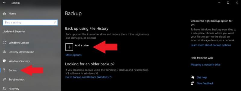 Kako uporabiti zgodovino datotek za varno varnostno kopijo v sistemu Windows 10